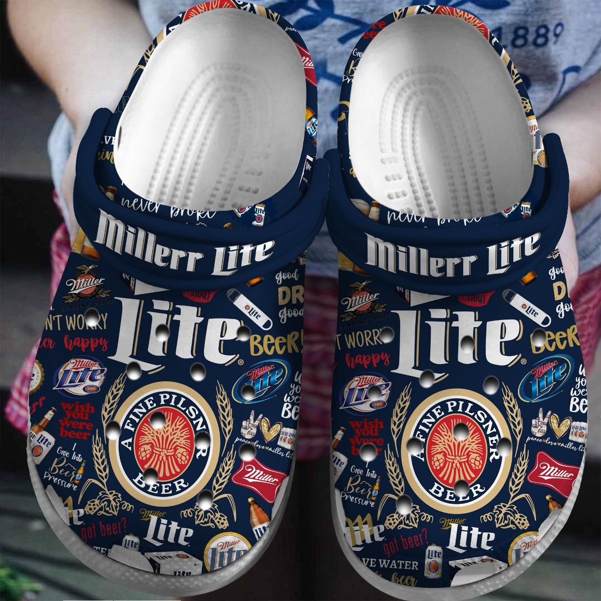 Beer Miller Lite Crocs Gift For Fans