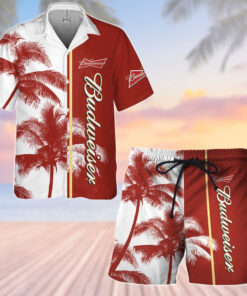 Beer Palm Tropical Budweiser Hawaiian Shirt For Men Women