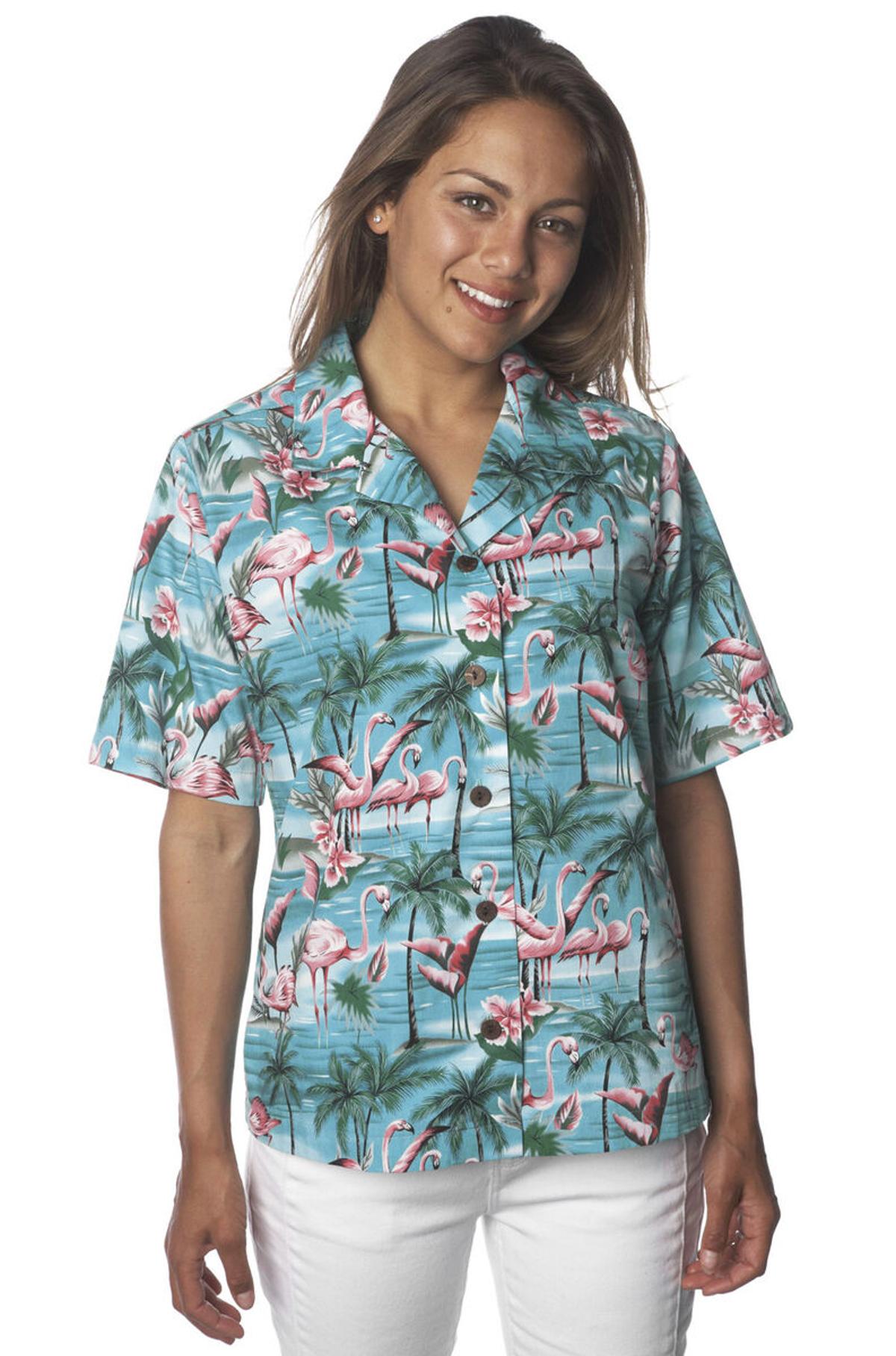 Vatpave Summer Beach Mens Flamingo Hawaiian Shirt