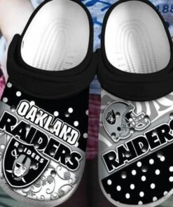 Big Logo Rubber Las Vegas Raiders Crocs Funny For Fans