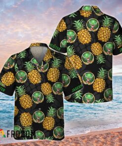 Tropical Fruit Print Pocket Pineapple Aloha Shirt