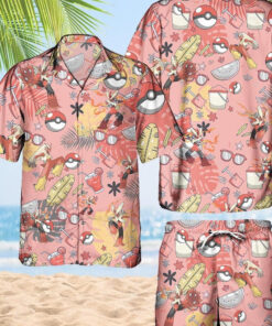 Blaziken Hawaiian Pokemon Shirt Outfit For Men