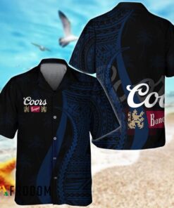 Blue Polynesian Coors Banquet Hawaiian Shirt Gift