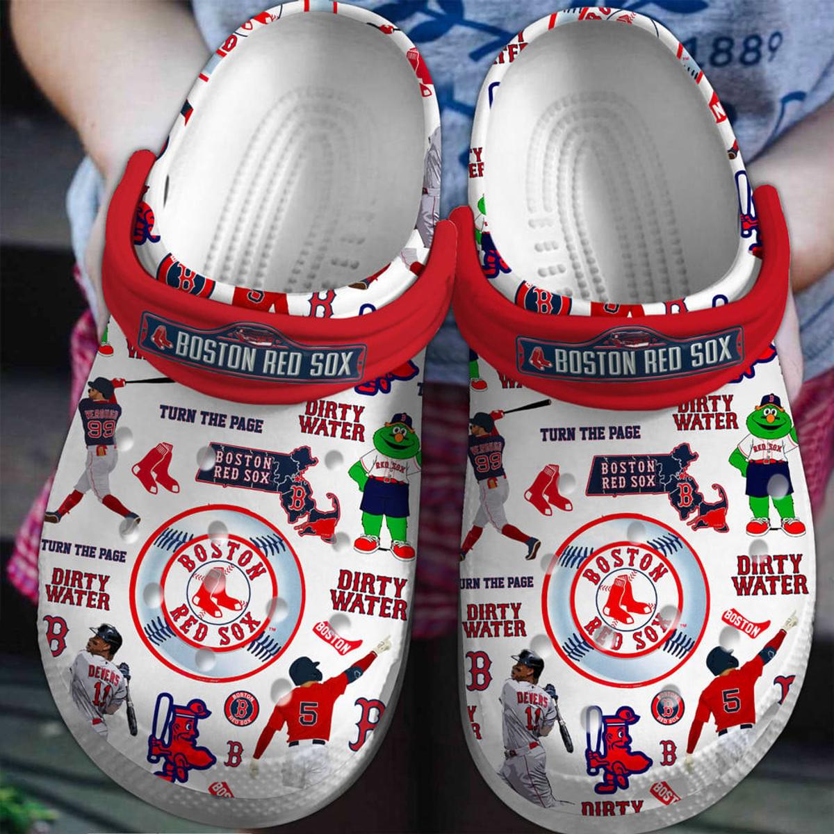 Boston Red Sox Baseball Team Crocs Clogs Crocband Shoes Gift