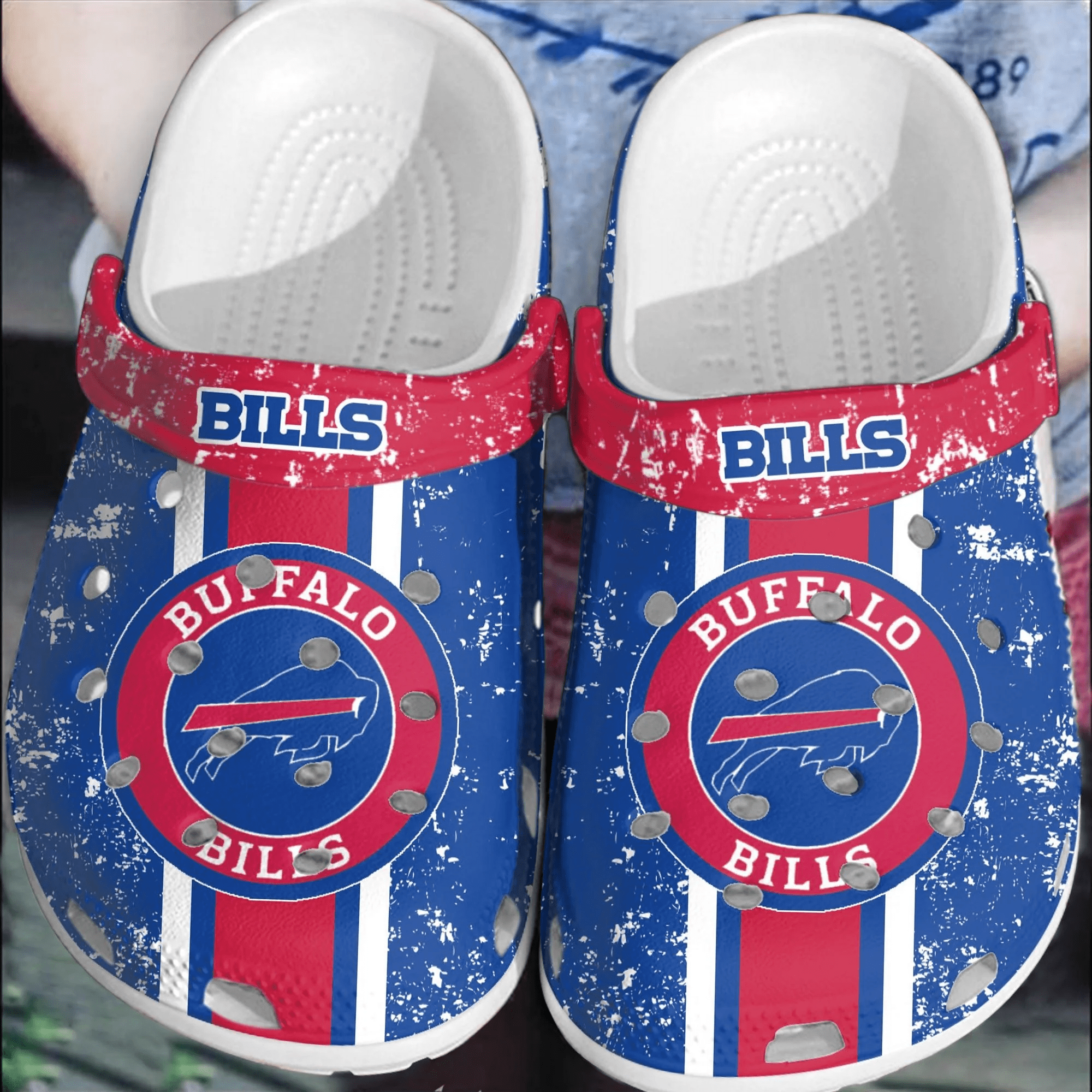 American Flag Breaking Wall Buffalo Bills Crocs For Fans