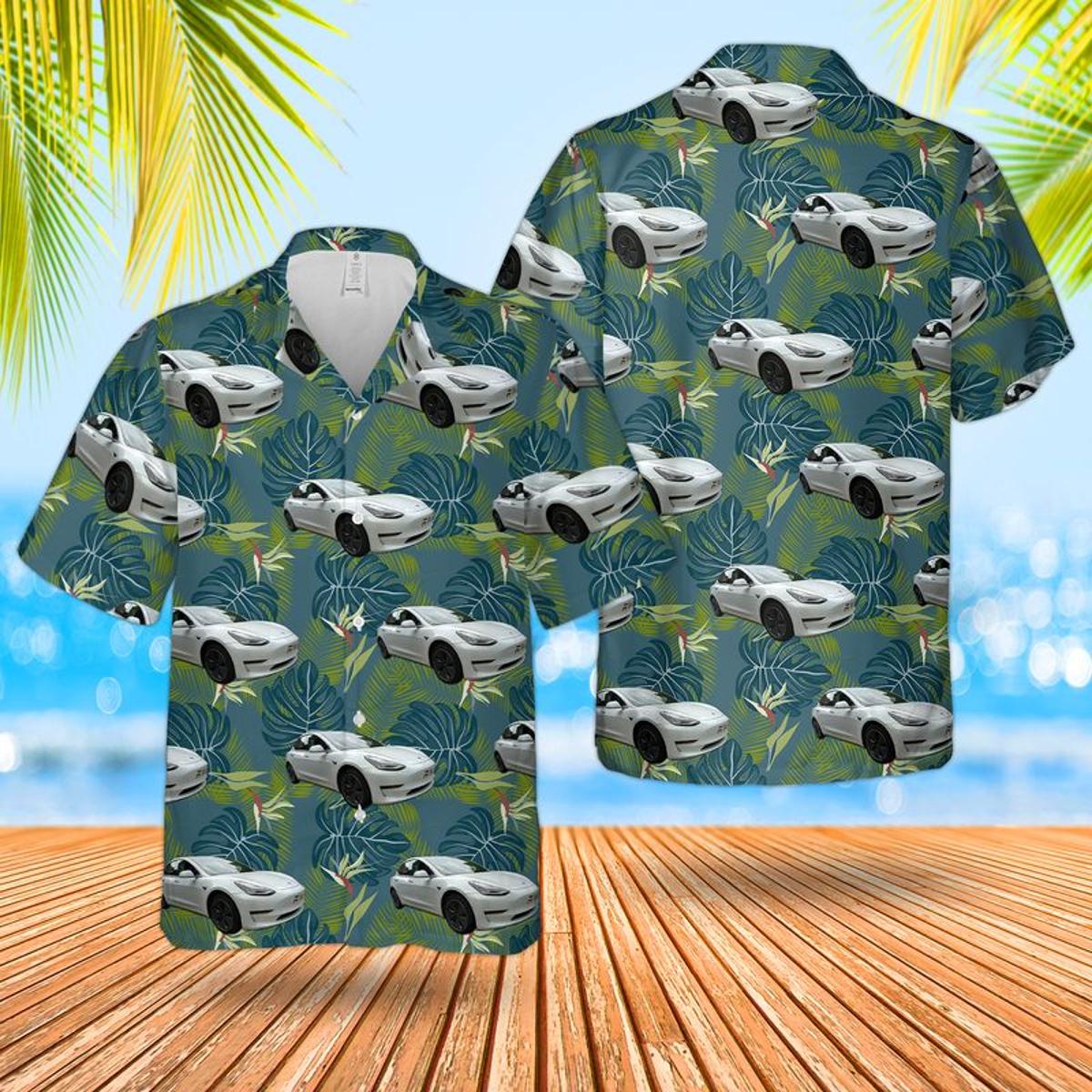 Green Camo Hawaiian Shirt Men Women