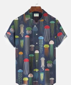 Casual Ocean Jellyfish Hawaiian Shirt For Men Women