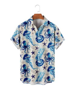 Neon Jellyfish Under The Sea Hawaiian Shirt Size Fron S To 5xl