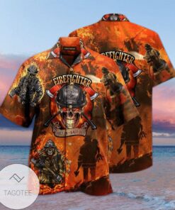 Firefighter Hawaiian Shirts For Men Custom Name Gift For Fans