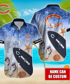 Tommy Bahama Navy Hawaiian Chicago Bears Aqua Lush Shirt