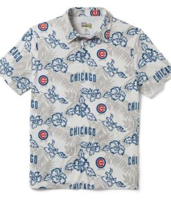 Chicago Cubs Flamingo White Hawaiian Performance Polo