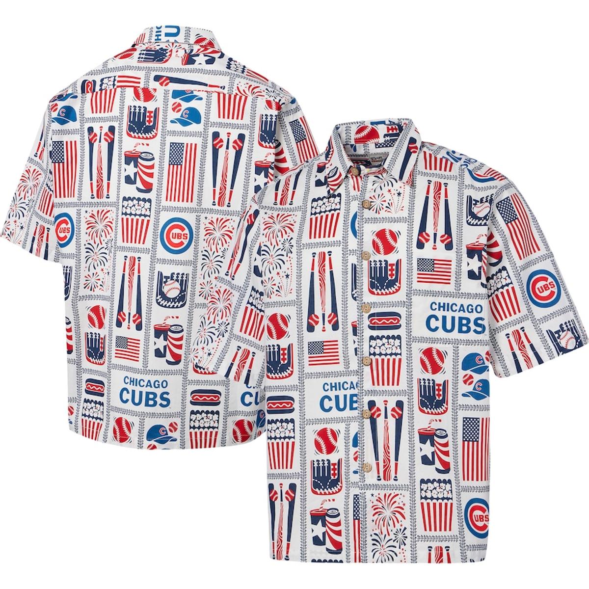 Chicago Cubs Reyn Spooner Americana White Aloha Shirt