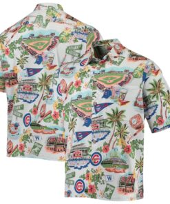 Chicago Cubs Reyn Spooner White Scenic Hawaiian Shirt