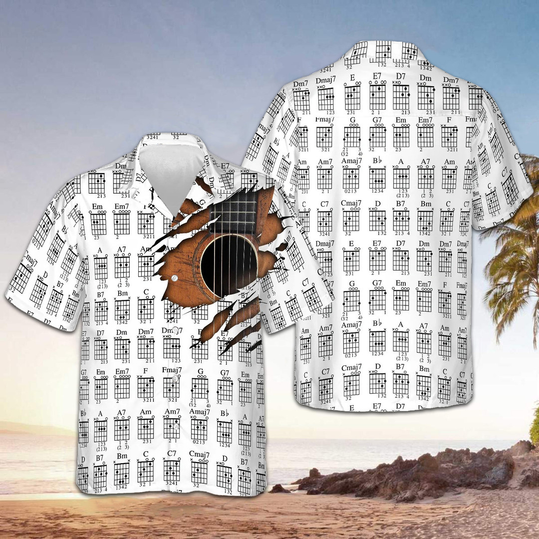 Chords Chart Guitar Hawaiian Shirt Gifts Idea