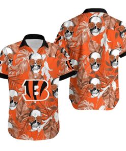 Cincinnati Bengals Coconut Leaves And Skulls Hawaii Shirt Gift Idea