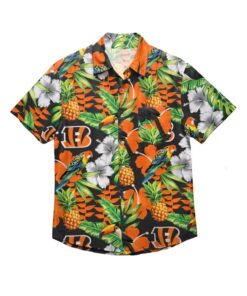 Cincinnati Bengals Mens Floral Hawaiian Shirt