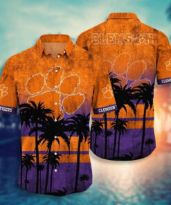 Clemson Tigers Skeleton Tropical Hawaiian Shirt For Fans