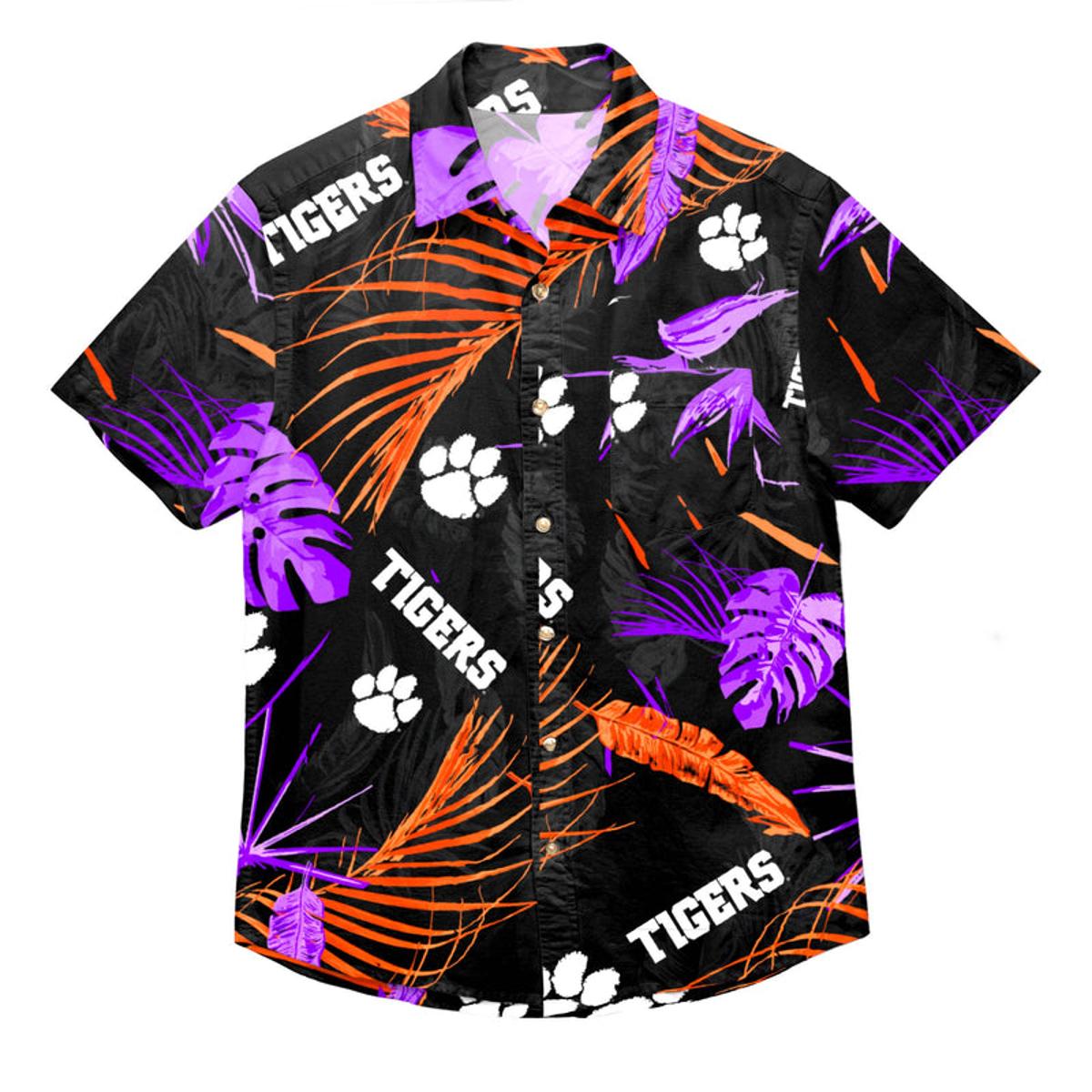 Clemson Tigers Skeleton Tropical Hawaiian Shirt For Fans