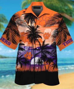 Clemson Tigers Tropical Hawaiian Shirts For Men Women Kids