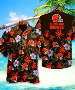 Beach And Cleveland Browns Vintage Hawaiian Shirt