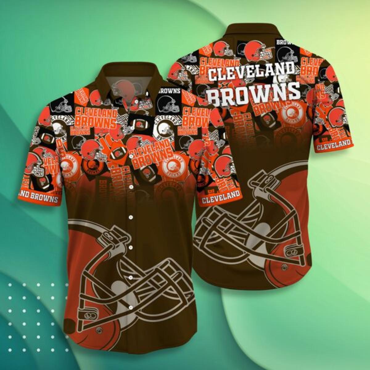 Football Custom Cleveland Browns Hawaiian Shirt Size Fron S To 5xl