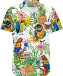 Cocktail Parrot Hawaiian Shirt For Men Women
