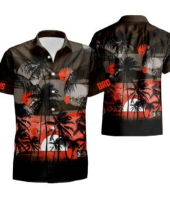 Coconut Island Sunset Cleveland Browns Hawaiian Shirt