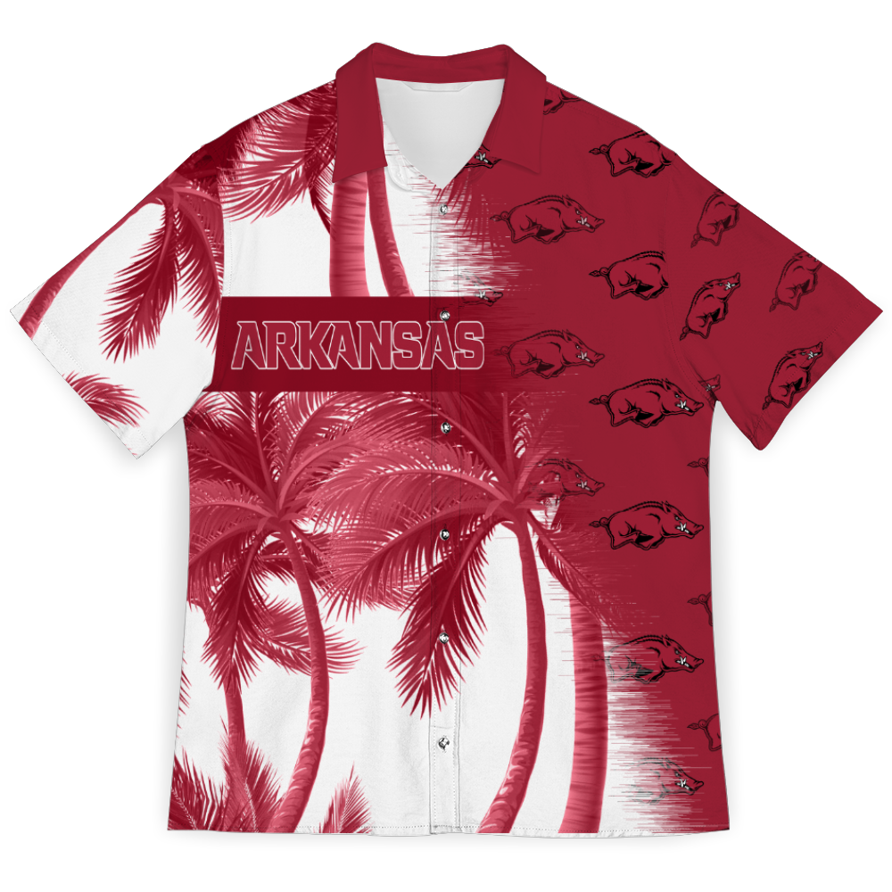 Men’s Wes & Willy Cardinal Arkansas Razorback Hawaiian Shirt