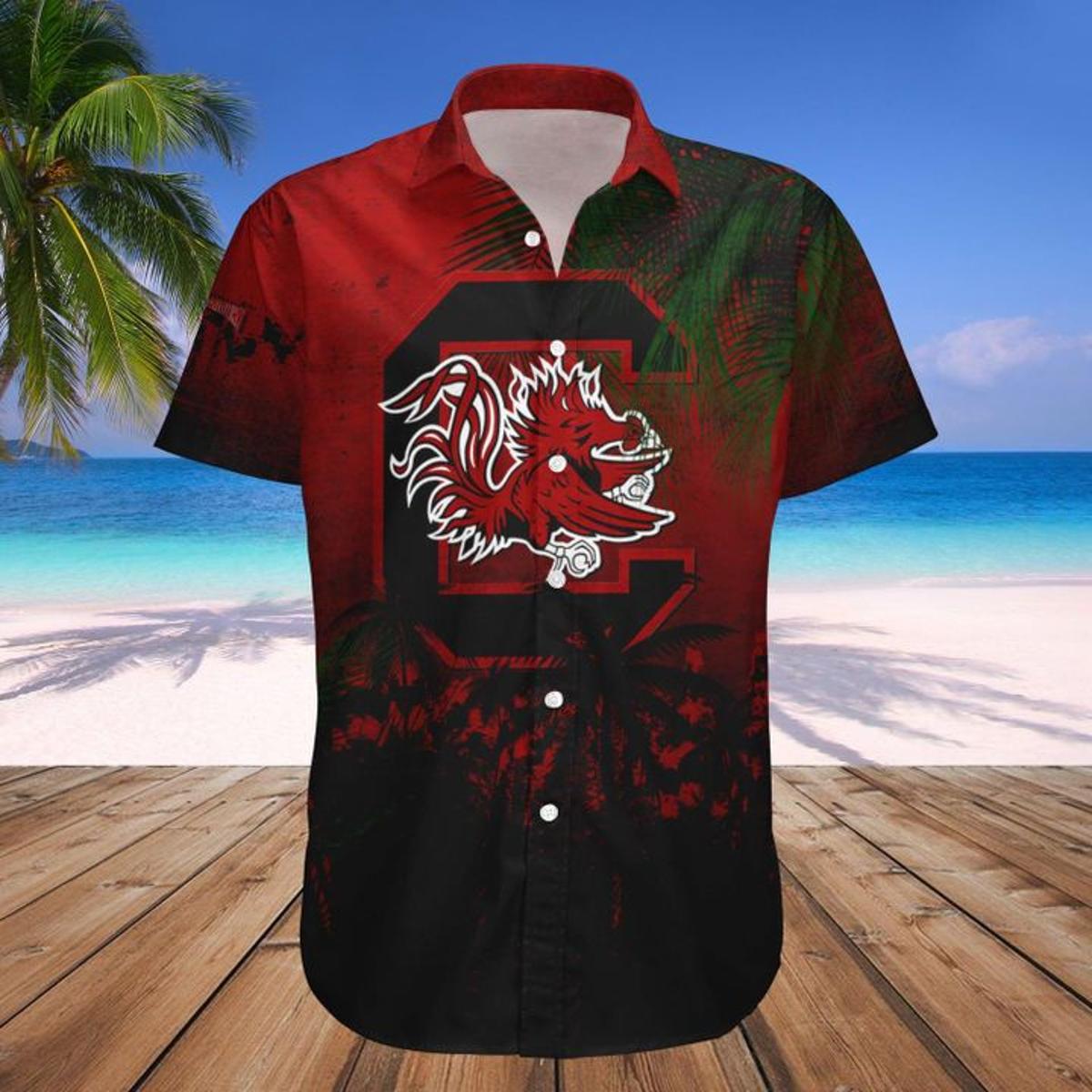 Set Hibiscus Sport Style Gamecock Hawaiian Shirt Size Fron S To 5xl