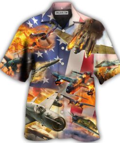 Combat Aircraft Independence Day Hawaiian Shirt