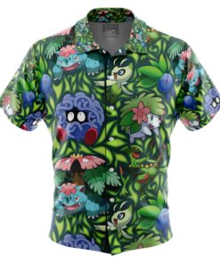 Comfimerch Grass Type Hawaiian Pokemon Shirt