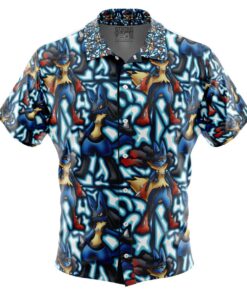 Comfimerch Lucario X Mega Lucario Hawaiian Pokemon Shirt