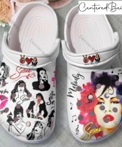 Como La Flor Funny Slippers Selena Quintanilla Crocs For Fans