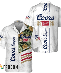 Coors Banquet White Tropical Flower Hawaiian Shirt Gift For Fans