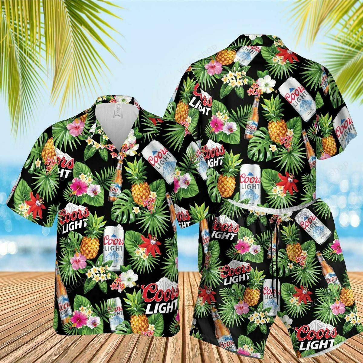 Coors Light Tropical Flower White Hawaiian Shirt Gift For Fans