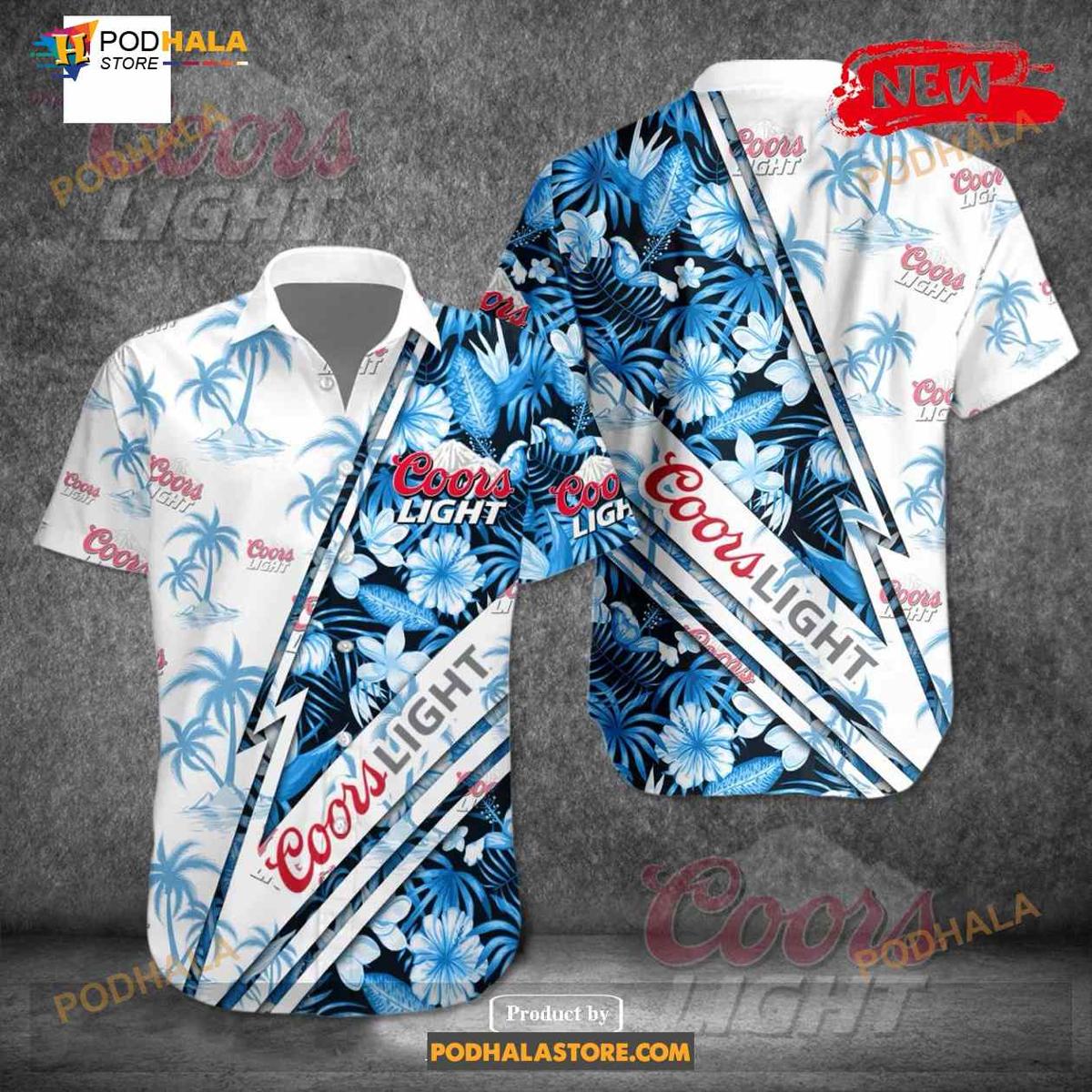 Coors Light Hawaiian Shirt Usa Flag Beer Lovers Gift