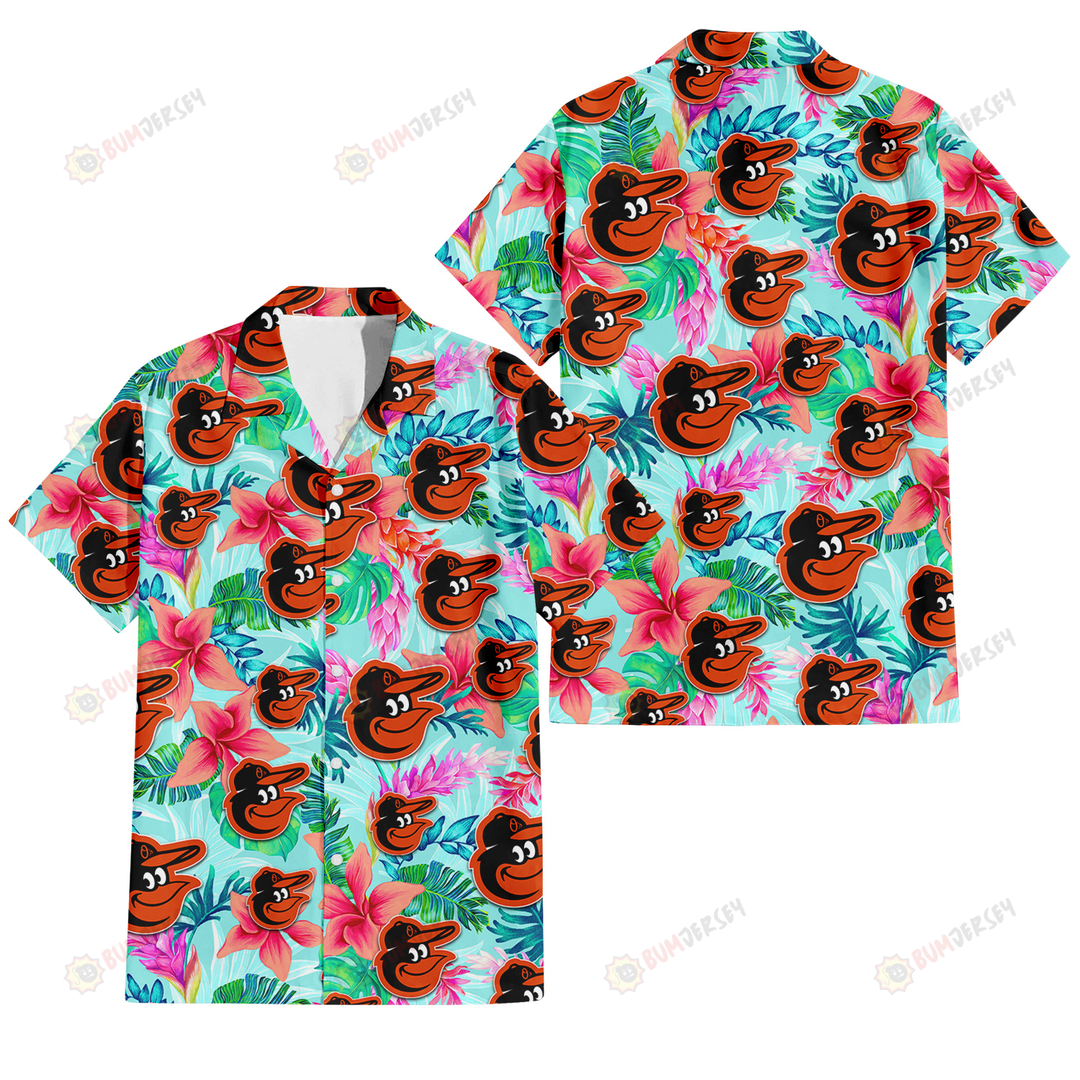 Floral Button Up Orioles Hawaiian Shirt For Sale