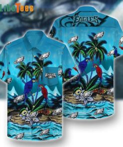 Couple Parrot Philadelphia Eagles Hawaiian Shirt For Men Women