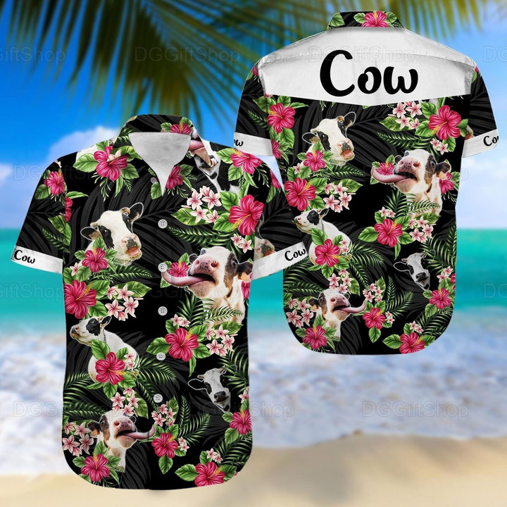 Cow Hereford Cow Landscape Hawaiian Shirt Gift