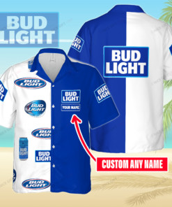 Custom Name Bud Light Hawaiian Shirt Size Fron S To 5xl