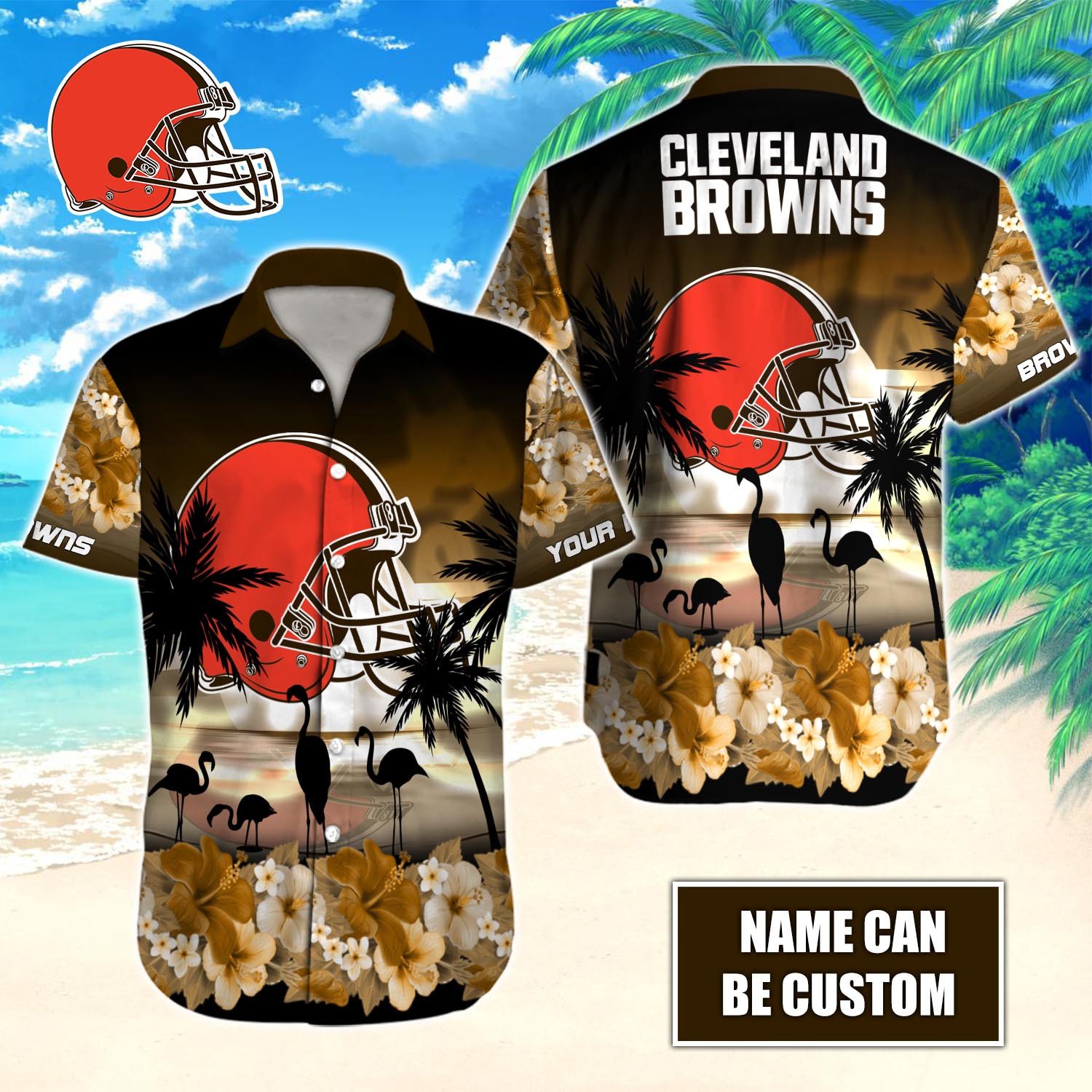 Tommy Bahama Cleveland Browns Hawaiian Shirt Outfit For Men