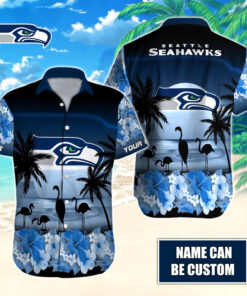 Custom Name Seattle Seahawks Hawaiian Shirt Size Fron S To 5xl