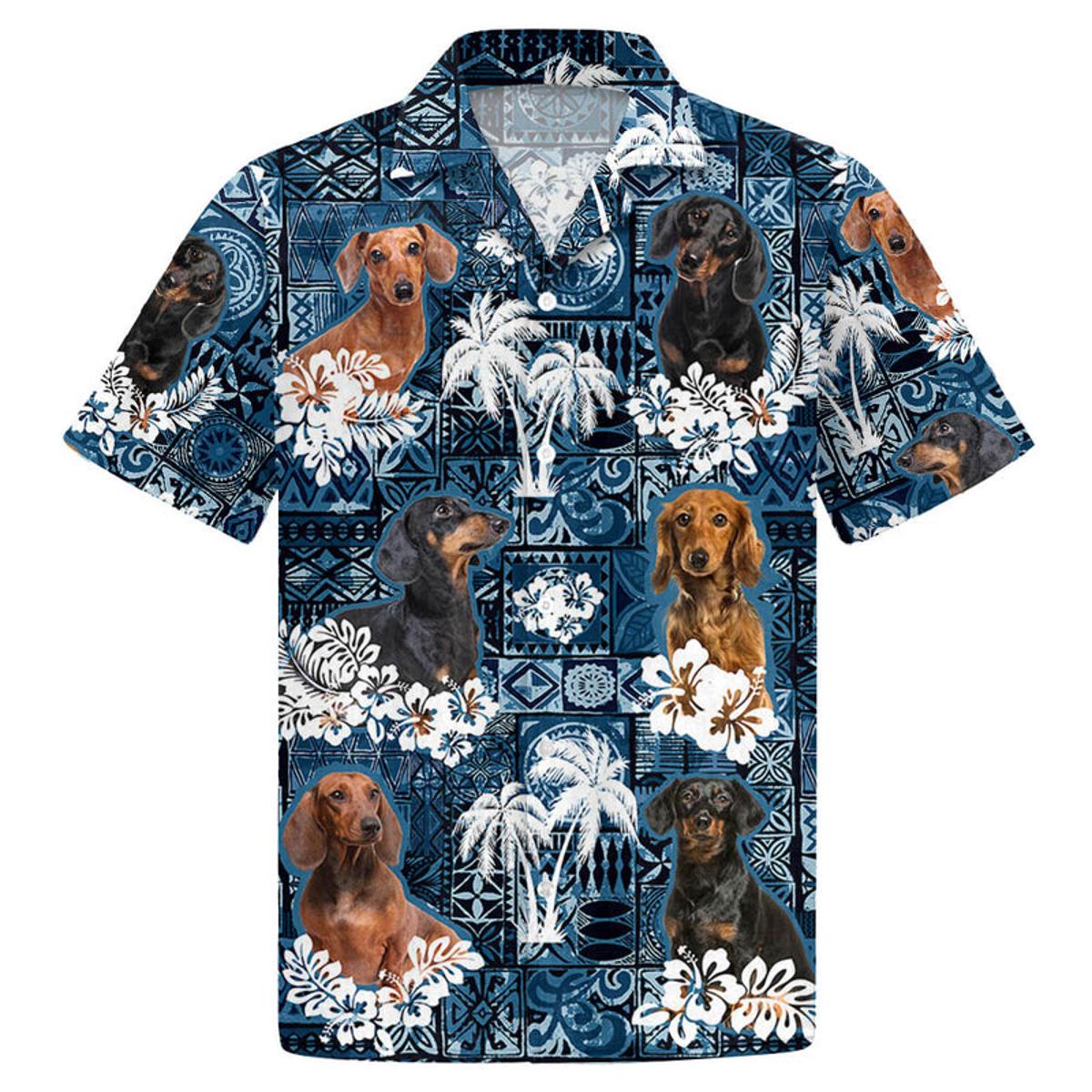 Dachshund Hawaiian Shirt Size Fron S To 5xl