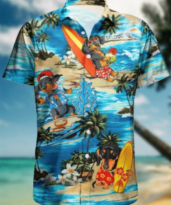 Dachshund Hawaiian Shirt Size Fron S To 5xl