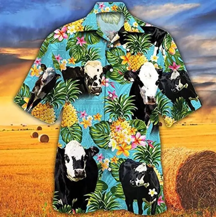 Black Angus Cow Cattle Hawaiian Shirt For Men And Women