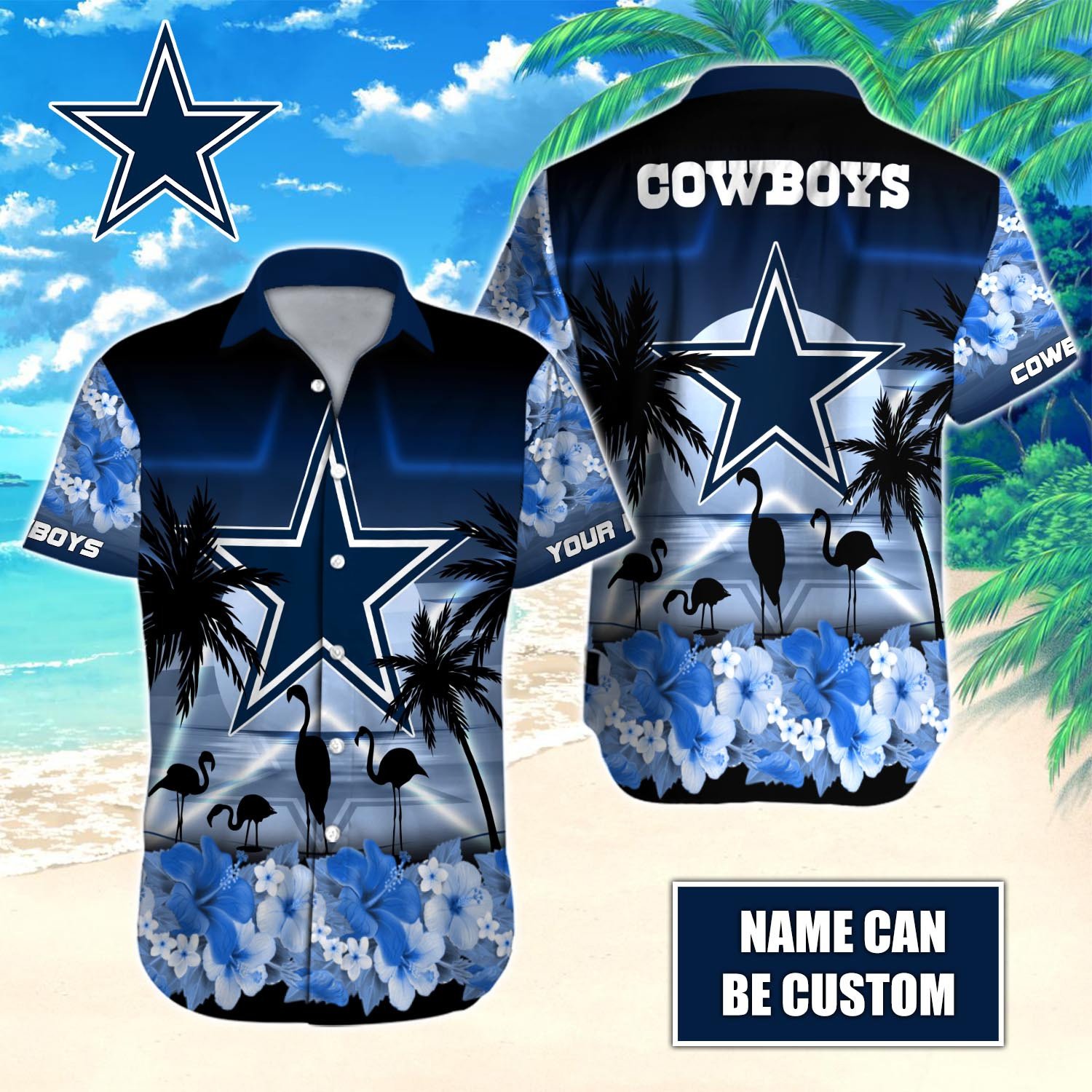 Button Dallas Cowboys Hawaiian Shirt Outfit For Men