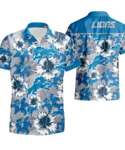 Detroit Lions Hawaiian Shirt Tropical Flower Gift