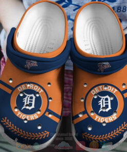 Detroit Tigers Orange-navy Crocs For Fans