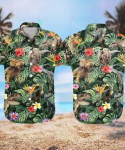 Dinosaur Hawaiian Shirt Size Fron S To 5xl