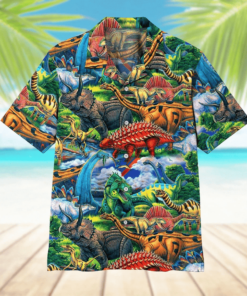 Dinosaur Hawaiian Shirt Size Fron S To 5xl